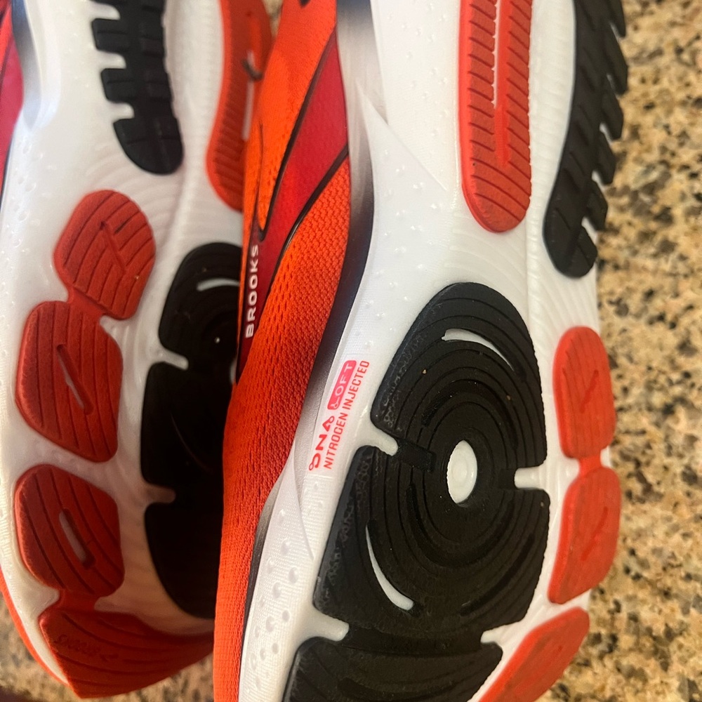 Brooks Red and Black Athletic Running Shoes